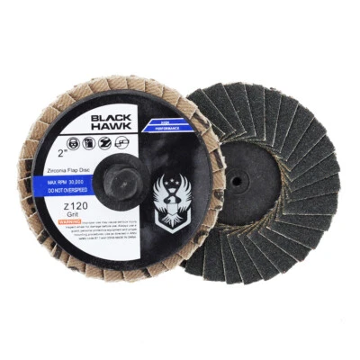 100 Pack - 2" Mini Flap Discs 120 Grit Quick Change Sanding Roloc Style Type R - Image 1 of 4
