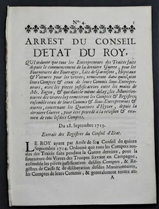 VERHAFTUNG des Königs Futtermittel Betten der Garnisonen Krankenhäuser & Autos 1715 - Bild 1 von 1
