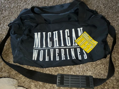 Vtg Michigan Wolverines Nike Just Do It Duffel Bag 19.5" Shoulder Backpack Cover