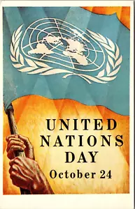 United Nations Day Poster 1953 Peace Justice Progress Vintage Postcard Unposted - Picture 1 of 2