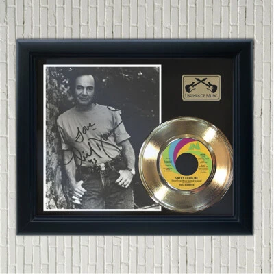 Neil Diamond "Sweet Caroline" Framed Reproduction Signed Record Display - Image 1 of 4