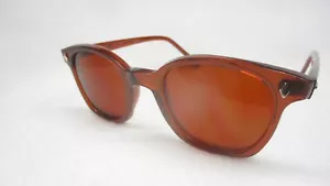 Occhiali da sole Pentax Hoya bordo corno stile anni 60 montatura rossa ambra hi def 50 large - Foto 1 di 6