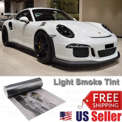 72"x12" Light Smoke Glass/Plastic Headlight Tailight Fog Lamp Lens Vinyl Wrap - Image 1 of 4