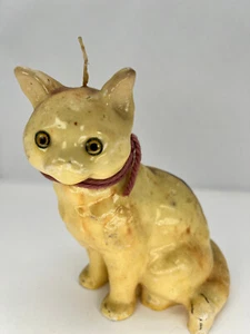 CANDELA Gattino Abissino Gatto Cera Occhi Verdi Made in Macao 7" mai bruciato vintage - Foto 1 di 9