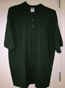 Mens Charcoal Casual Gildan Polo Shirt with Pocket size 2XL Short Sleeve - Picture 1 of 3