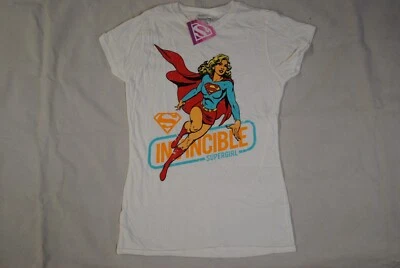 SUPERGIRL INVINCIBLE LADIES SKINNY T SHIRT NEW OFFICIAL SUPERHERO RARE - Image 1 of 4