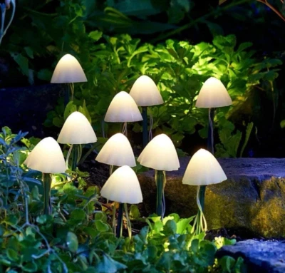 Solar Mushroom Garden Lights Fairy String Lighting 10pc Waterproof Outdoor Decor - Image 1 of 4