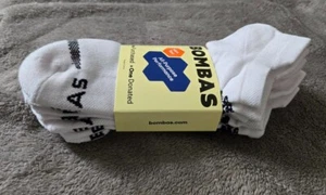 4-pack Bombas Solids Ankle Socks - WHITE - Women's Large - Free Shipping - Picture 1 of 5