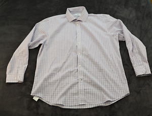 Ryan Seacrest  Button Up Long Sleeve Shirt Mens 17-1/2 32/33 Striped Slim Fit