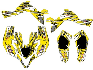 2009-2012 LTZ 400 SHREDDER Yellow Senge Graphics Kit Compatible with Suzuki - Picture 1 of 7
