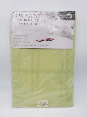 Origins 60" X 140" Spill-Proof Microfiber Tablecloth Kiwi Green Oblong New  - Image 1 of 4