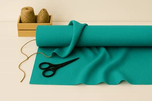 Maximum Blue Green Linen Blend Fabric by the Yard – Apparel & Home Décor - Picture 1 of 10
