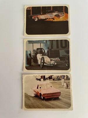 1972 lot x 3 Fleer AHRA Drag Nationals trading cards - #30, 41 and 55  - Image 1 of 4