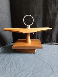 Vernco Gunstock Gifts Spinning Walnut Wood Pipe Holder MCM Made in USA - Picture 1 of 4
