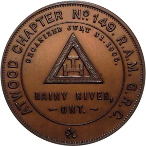 Rainy River Ontario Kanada Freimaurer Kapitel Penny Medaille Atwood Kapitel Nr 149 - Bild 1 von 2