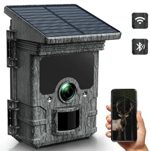 4K Trail Camera 46MP Solar Powered Wildlife Cam with Night Vision, WiFi, TC02 - Picture 1 of 8
