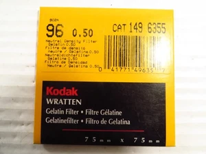 KODAK WRATTEN GELATIN FILTER 75mm x 75mm No. 96, cat 149-6355, NEW SEALED - Picture 1 of 2
