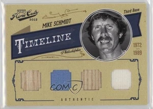 Jugador de línea de tiempo Playoff Prime Cuts 2012 materiales cuádruples/25 Mike Schmidt #12 Salón de la fama - Imagen 1 de 3