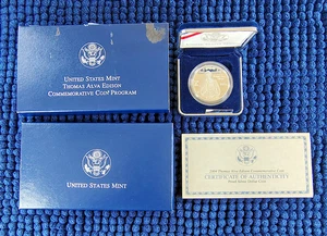 2004 Thomas Alva Edison Proof .900 Silver Commemorative Dollar - OGP & COA - Picture 1 of 12