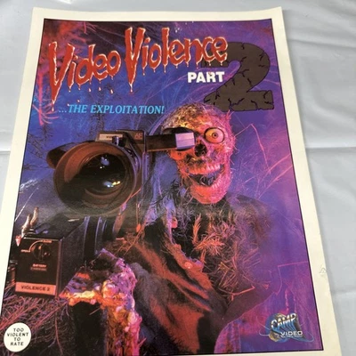 视频暴力第 2 部分恐怖电影 VHS 广告 SLICK — 第 1/2 张图片