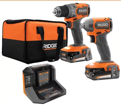 RIDGID 18V Subcompact Brushless 2-Tool Combo Kit with Batteries- OPEN BOX - Image 1 of 2
