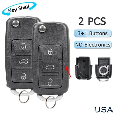 2 fundas para llavero remoto para Volkswagen Jetta 2006 2007 2008 2009 2010 4Btn Foto 1 de 4