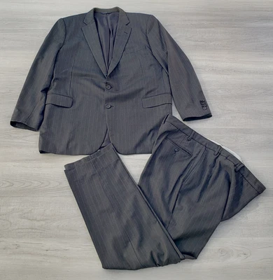 Traje de lona completa Brooks Brothers polar dorado 48L 43W Italia VBC lana a rayas Foto 1 de 4