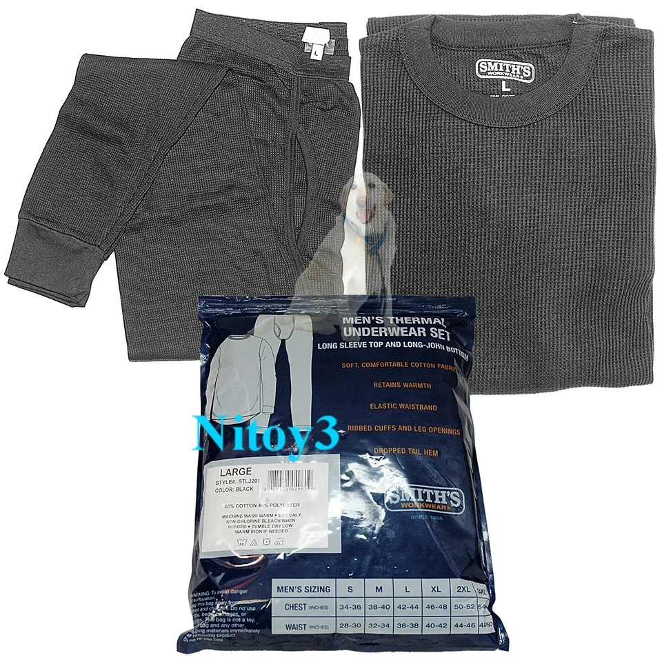 Smith’s Workwear Thermal Top & Bottom Midweight Base Layer Set-Men Large - Image 1 of 1