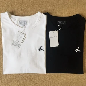 Agnes B. Sport Casual Cotton Short-sleeved T-shirt Printed Embroidery Couple Top - Picture 1 of 28