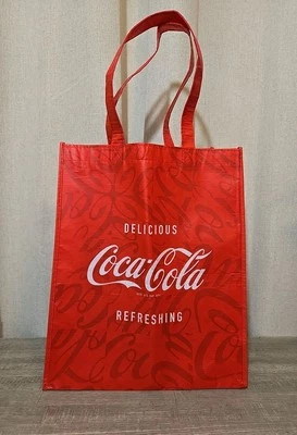 Sacola de compras reutilizável vermelha Coca Cola nova com etiquetas - Imagem 1 de 4
