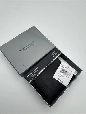 Perry Ellis Portfolio Euro Slim Bifold Wallet Mens Black WP30907 NEW - Image 1 of 4