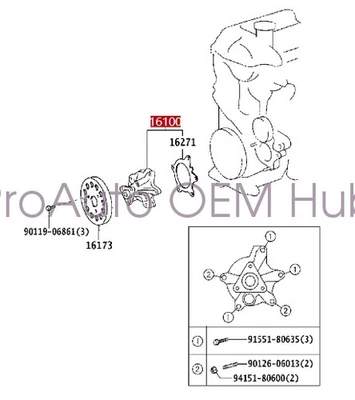 OEM Dayco Engine cooling water pump For TOYOTA ECHO PRIUS RUSH AVANZA YARIS 1.5L - Image 1 of 3