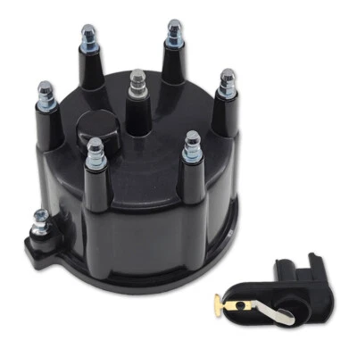 Black Distributor Cap and Rotor set For 1984-1997 Ford Mercury Jeep 3.0 4.0 4.9 - Image 1 of 4