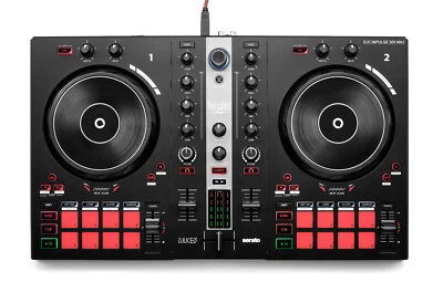 HERCULES Mixer DJ 2 Piatti 16 Drum Pad Nero Rosso Dj Control Inpulse 300 MK2 - Immagine 1 di 3