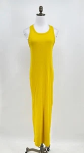 COS Womens Yellow Ribbed Sleeveless Long Bodycon Dress Sz M - Picture 1 of 6