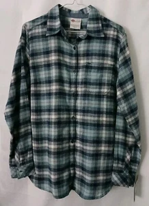 NEW Women Jr's Dickies Plaid Button Front Long Sleeve Flannel Shirt Sz. Medium - Picture 1 of 8