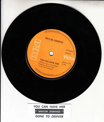 WAYLON JENNINGS  You Can Have Her 7" 45 vinyl record NEW + juke box title strip - Image 1 of 2