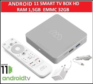 Decoder Ricevitore Smart Box Android Tv 11 Google WiFi Lan Bluetooth 1.5GB 32GB - Foto 1 di 9