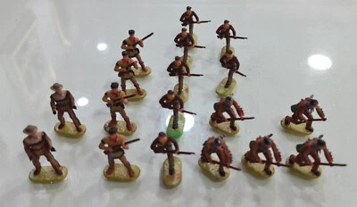 18 Vintage West German 60s ELASTOLIN COWBOY TRAPPERS 40 MM figures - Image 1 of 2