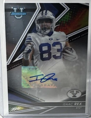 Isaac Rex 2022 Bowman University Best Auto Autograph BYU Cougars - Image 1 of 2