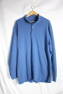 Duluth Trading Mens XL Waffle Knit Button Mock Neck Long Sleeve Shirt Pullover - Image 1 of 4