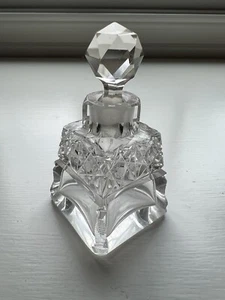 1880s AMERICAN BRILLIANT CUT GLASS PERFUME BOTTLE ORIGINAL CUT STOPPER - Picture 1 of 12