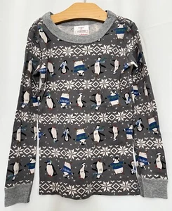 210291 Boys 110 cm US 5 HANNA ANDERSSON Penguin L/S Organic Cotton PJ Pajama Top - Picture 1 of 3