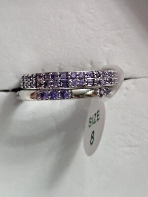Bomb Party Rings Sz 8 Simplistic Wonder Amethyst Cz On Rhodium Rbp7167 - Image 1 of 4