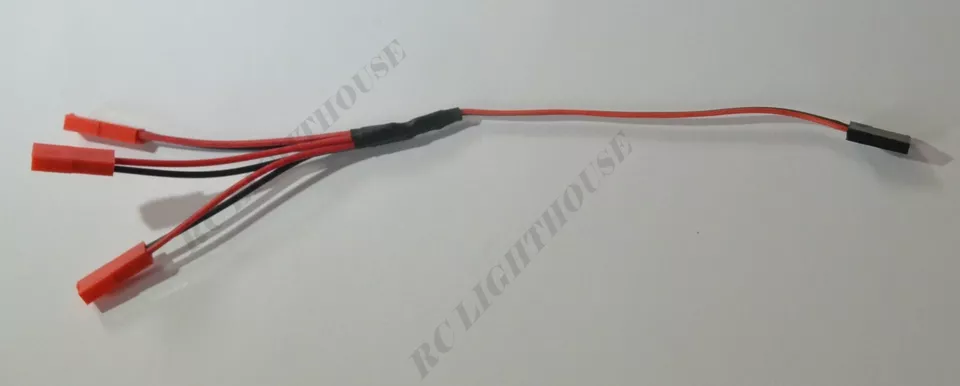 JR male servo plug to 3 JST Female plug connector adaptor for Traxxas Losi Hobao - Image 1 of 3