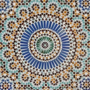 Panel de cerámica de mosaico de patrón árabe decoración de arte árabe salpicadero azulejo mural - Imagen 1 de 6