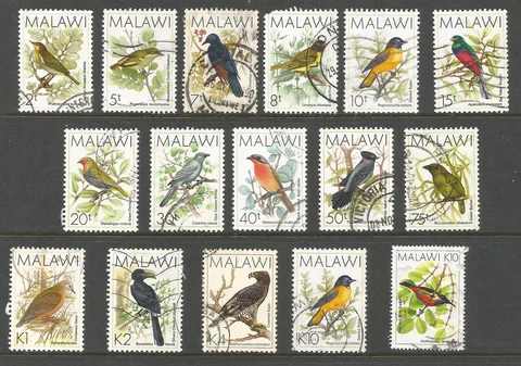 MALAWI 1988 FINE USED PART SET TO 10K ( BOTH)  "BIRDS" SET OF (16/FROM 17) NO 1T Cover