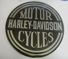 Panneau métallique en étain pressé rond 14 pouces HARLEY-DAVIDSON motos en relief