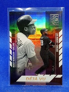 2022 Panini Capstone Baseball Deja Vu #DV-4 Luis Robert & Rickey Henderson