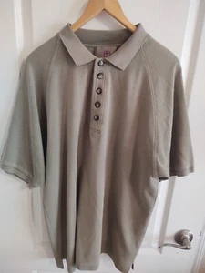 The Territory Ahead Shirt Men's Large Tan Short Sleeve Polo Ribbed Silk - Picture 1 of 3